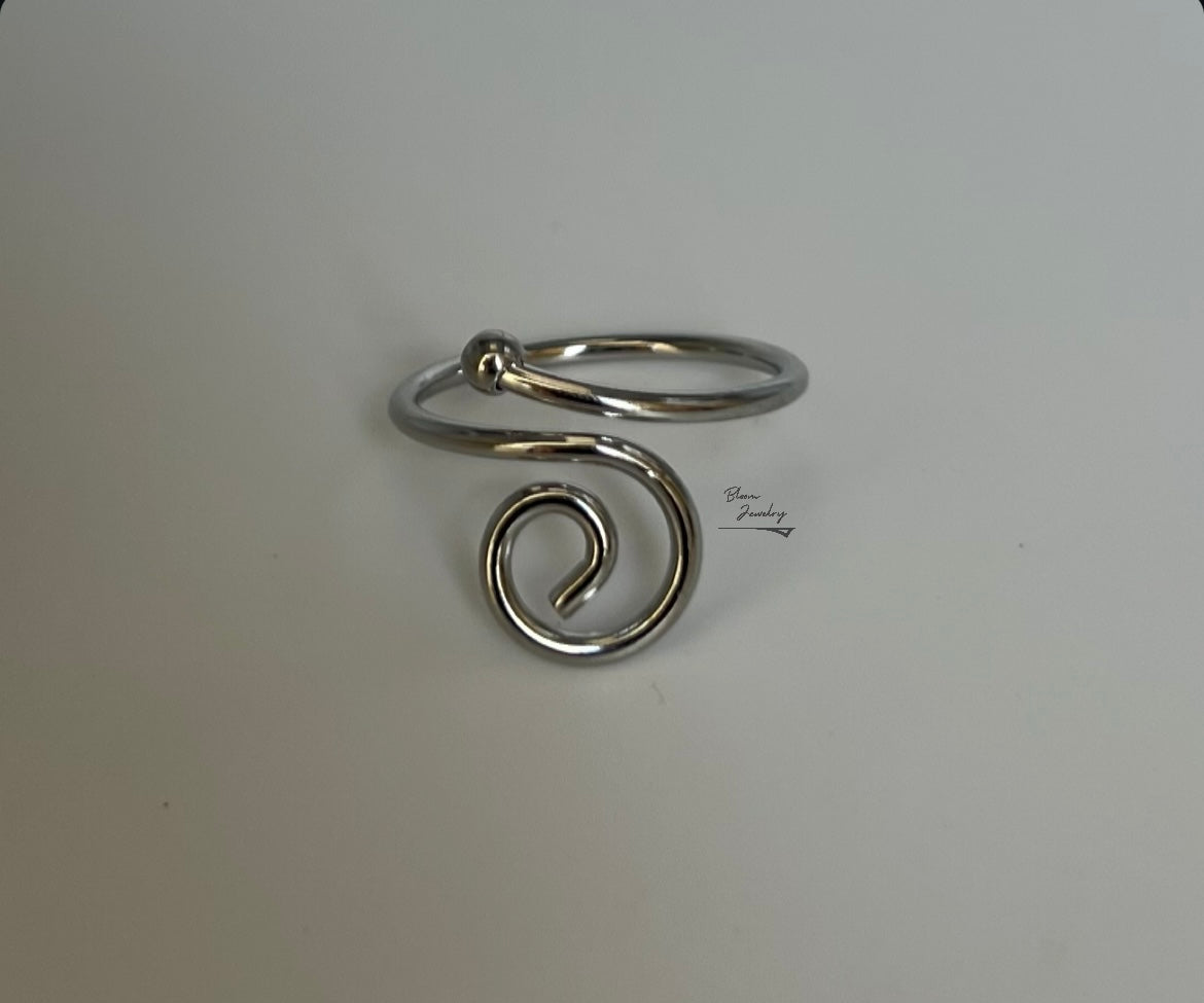 Plata Espiral Ring