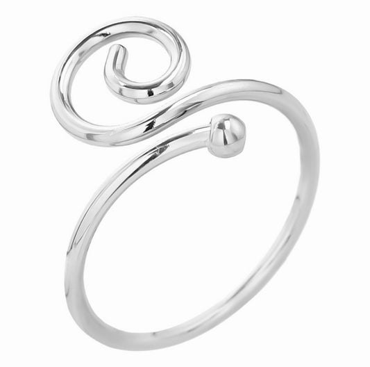 Plata Espiral Ring